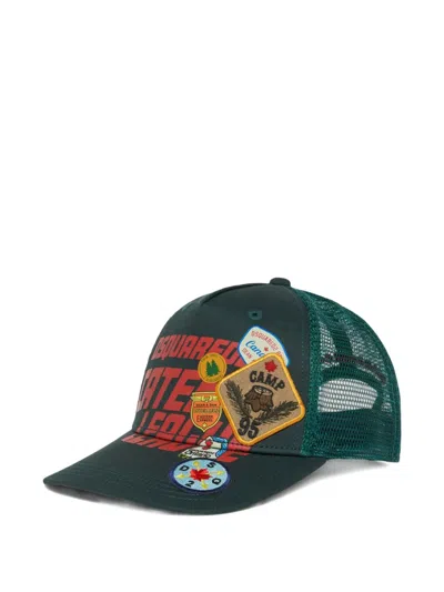 Dsquared2 Appliqué Mesh Cap In Green
