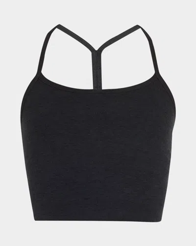 Beyond Yoga Space-dye Slim Racerback Cropped Tank In Black