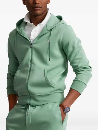 Polo Ralph Lauren Embroidered-logo Hoodie In Green