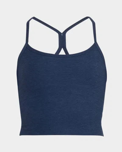 Beyond Yoga Space-dye Slim Racerback Cropped Tank In Blue