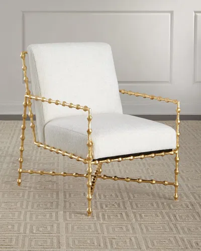 Ashley Childers For Global Views Elder Gold Leaf Lounge Chair In Multi