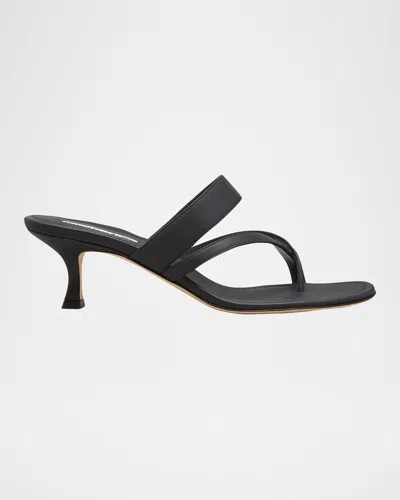 Manolo Blahnik Susa Slide Sandals In Black