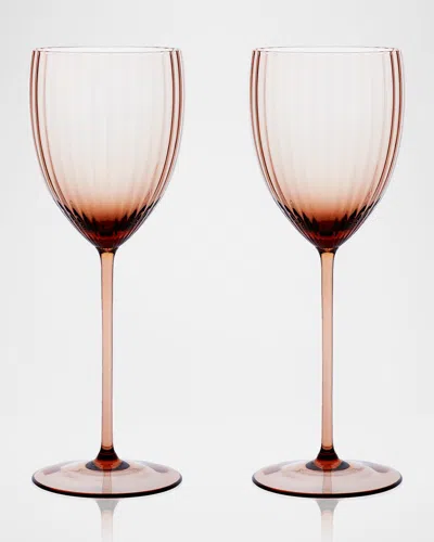 Caskata Quinn White Wine Glasses, Set Of 2 In Pink