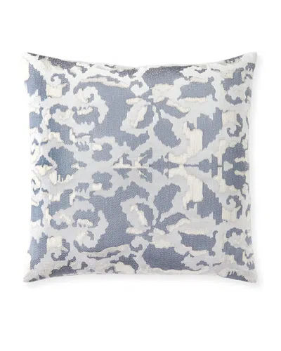 Callisto Home Serano Embroidered Pillow 22" In Blue