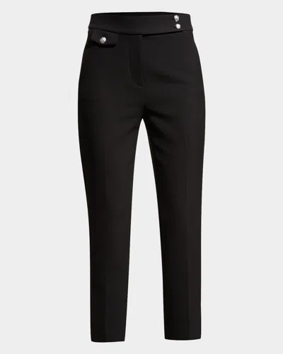 Veronica Beard Renzo Straight Crop Pants In Black