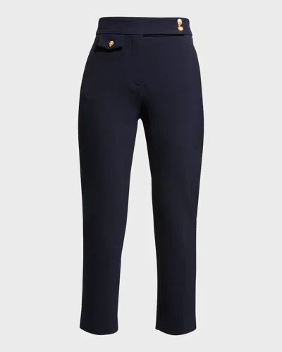 Veronica Beard Renzo Straight Crop Pants In Black