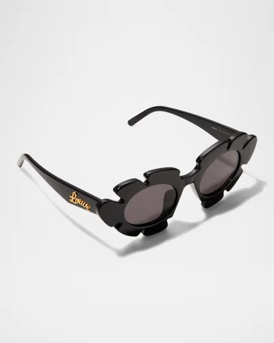 Loewe Flower Acetate Cat-eye Sunglasses In Black
