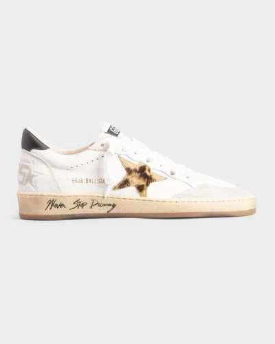 Golden Goose Ball Star Mixed Leather Low-top Sneakers In Multi