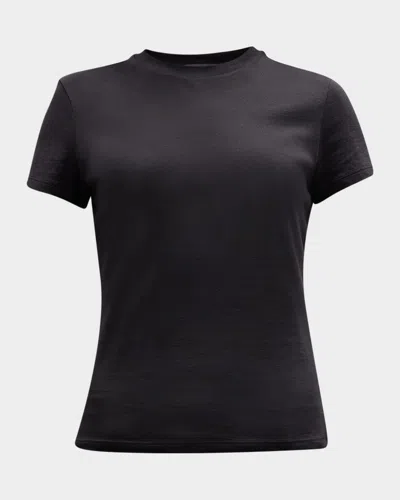Theory Crewneck Wide-sleeve T-shirt In Black