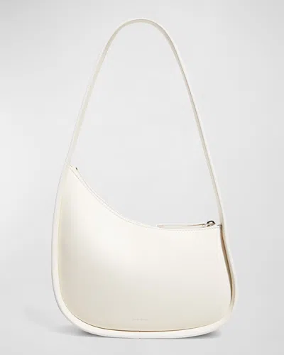 The Row Half Moon Shoulder Bag In Smooth Calfskin In White
