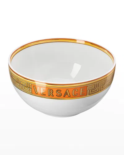 Versace Medusa Amplified Orange Coin Cereal Bowl In Multi