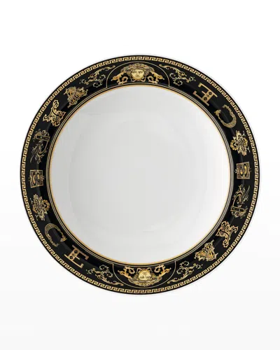Versace Virtus Gala Black Rim Soup Bowl In Black