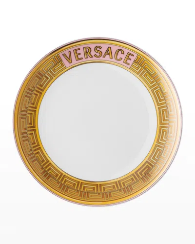 Versace Medusa Amplified Pink Coin Salad Plate In Brown