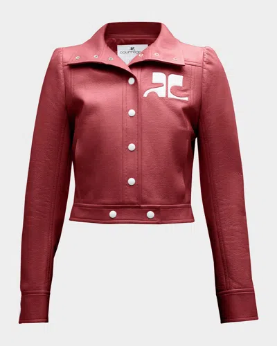 Courrèges Textured Vinyl Crop Jacket In Multi