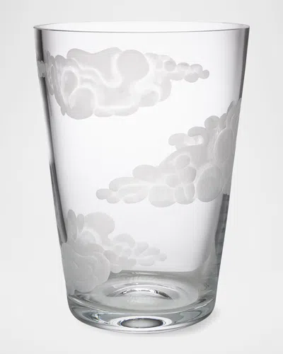 Jonathan Hansen Large Clear Crystal Bucket Vase In Transparent