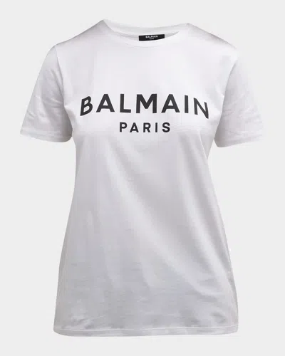 Balmain 3-button Flocked Logo T-shirt In Multi