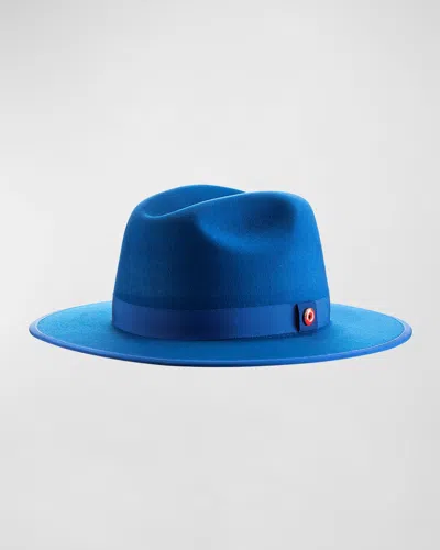 Keith James Men's Queen Red-brim Wool Fedora Hat In Blue