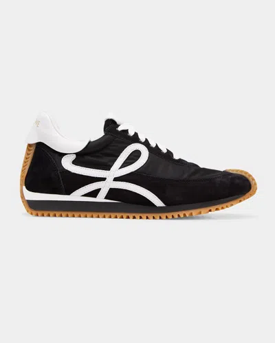 Loewe Ballet Runner 2.0 Mixed Leather Sneakers In Black
