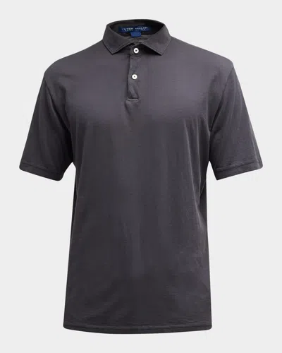 Peter Millar Men's Journeyman Polo Shirt In Black