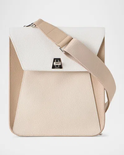 Akris Anouk Small Leather Messenger Bag In White