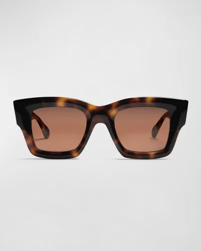 Jacquemus Les Lunettes Baci Square Acetate Sunglasses In Brown