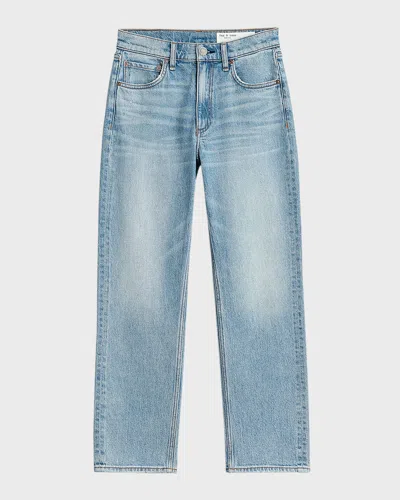 Rag & Bone Harlow Mid-rise Ankle Straight Jeans In Blue