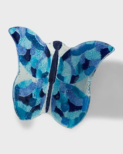 Global Views Large Glass Butterfly In Blue
