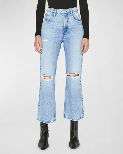 Frame Le High N Tight Crop Mini Bootcut Jeans In Blue