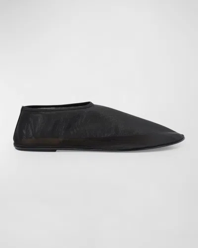 The Row Sheer Sock Nylon Flats In Black