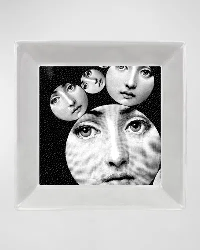 Fornasetti Square Plate 20 X 20cm - Tema E Variazioni N.242 In Multi