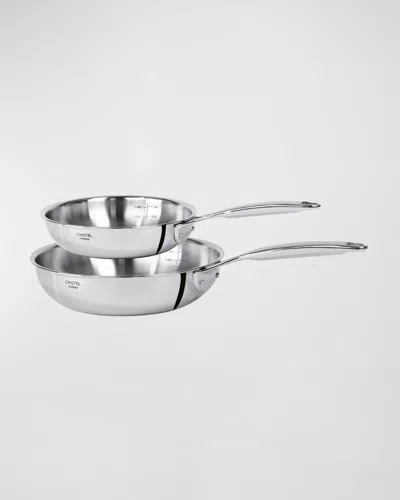 Cristel Castel Pro Ultraply 2-piece Stainless Steel Frying Pan Set In Silver
