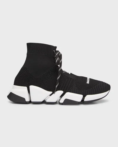 Balenciaga Speed 2 0 Lace Up Sneaker In Black