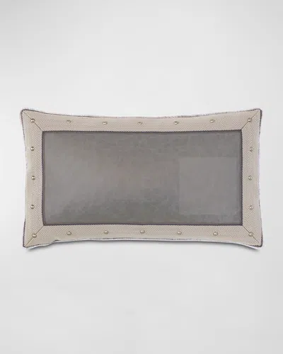 Eastern Accents Safford Faux-leather Decorative Pillow In Gray