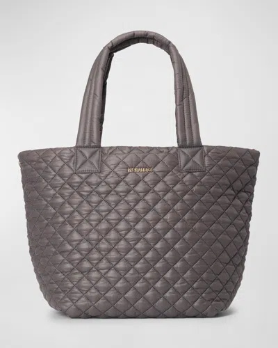 Mz Wallace Metro Deluxe Quilted Nylon Tote Bag In Gray
