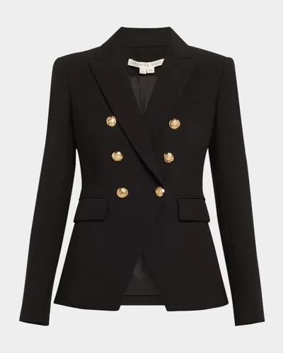 Veronica Beard Empire Dickey Double Breasted Jacket In Black