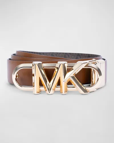 Michael Kors Reversible Logo Leather Belt In Multi