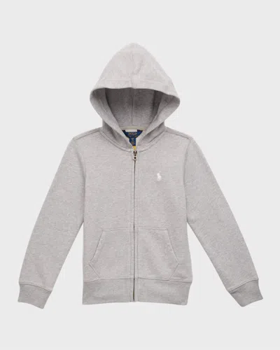 Ralph Lauren Boy's Cotton-blend-fleece Hoodie In Gray