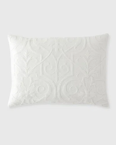 Callisto Home Troyes Renaissance Velvet King Sham In White