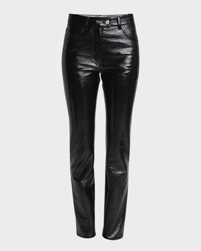 Courrèges Reedition 5-pocket Vinyl Straight-leg Ankle Pants In Multi