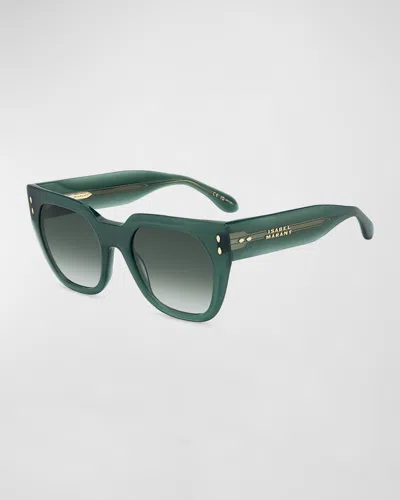Isabel Marant Logo Acetate Cat-eye Sunglasses In Green