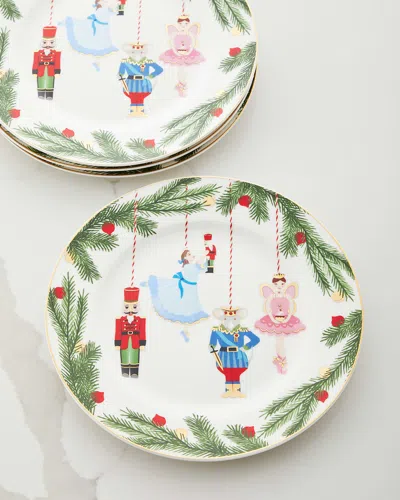 Neiman Marcus Nutcracker Salad/dessert Plates, Set Of 4 In Multi