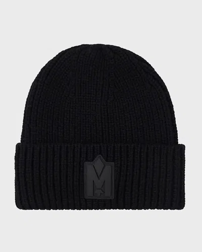 Mackage Men's M-logo Patch Beanie Hat In Black