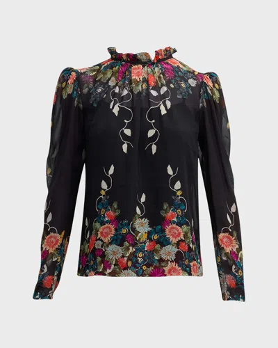 Saloni Mel-b Floral Silk Georgette Blouse In Multi