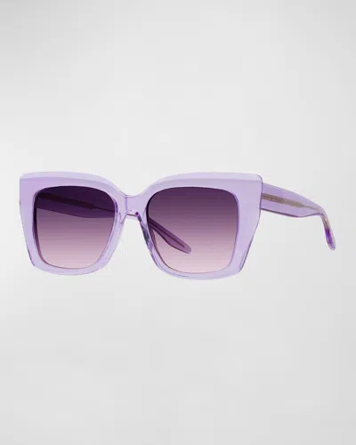 Barton Perreira Devine Square Acetate & Titanium Sunglasses In Purple