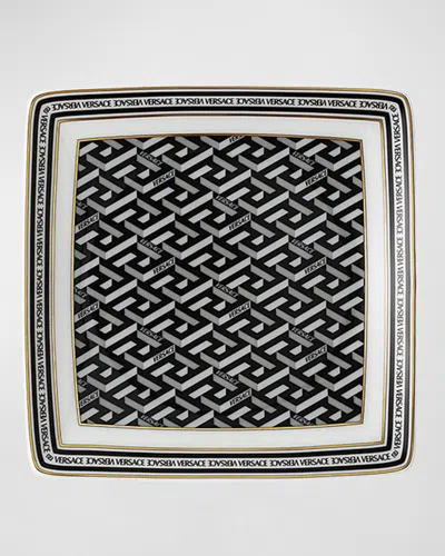 Versace La Greca Signature Canape Dish, 4.5" In Black