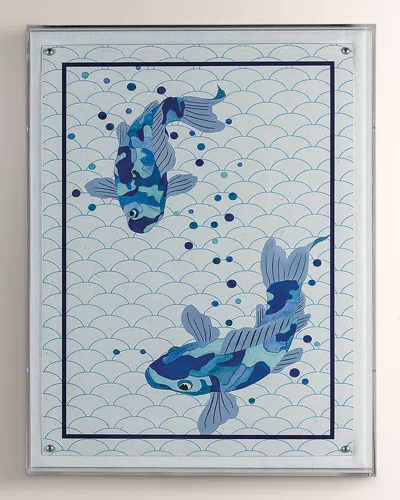 Port 68 Blue Koi Ii Giclee Wall Art In Multi