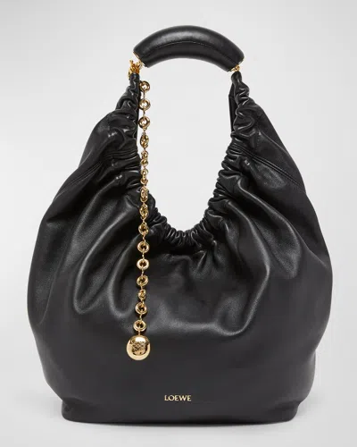 Loewe Squeeze Small Shoulder Bag In Napa Leather In Black