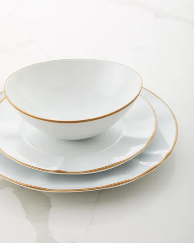 Neiman Marcus Gold Rim 12-piece Dinnerware Set In White