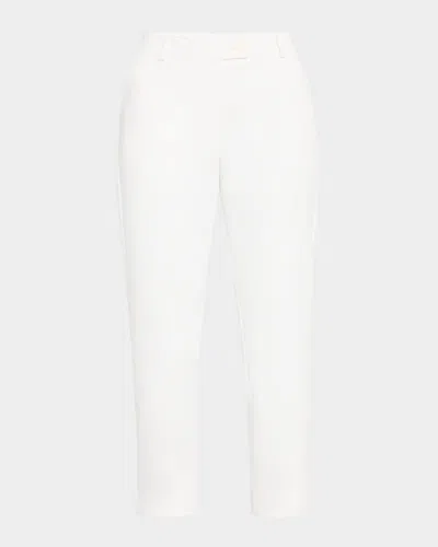 Maison Common Mid-rise Slim-leg Ankle Cotton-blend Pants In White