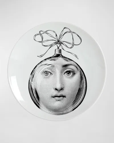 Fornasetti Tema E Variazioni N.88 Face Ornament Plate In Black